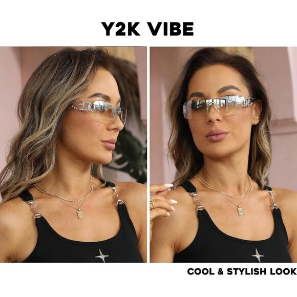 Y2K Rhinestone Flame Sunglasses Women Bling Glitter Retro Fashion UV100 main image 4